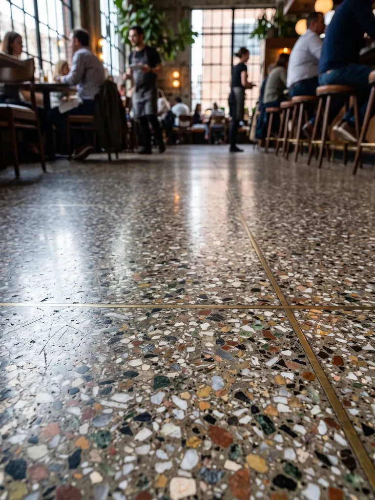 Terrazzo floor in a restaurant